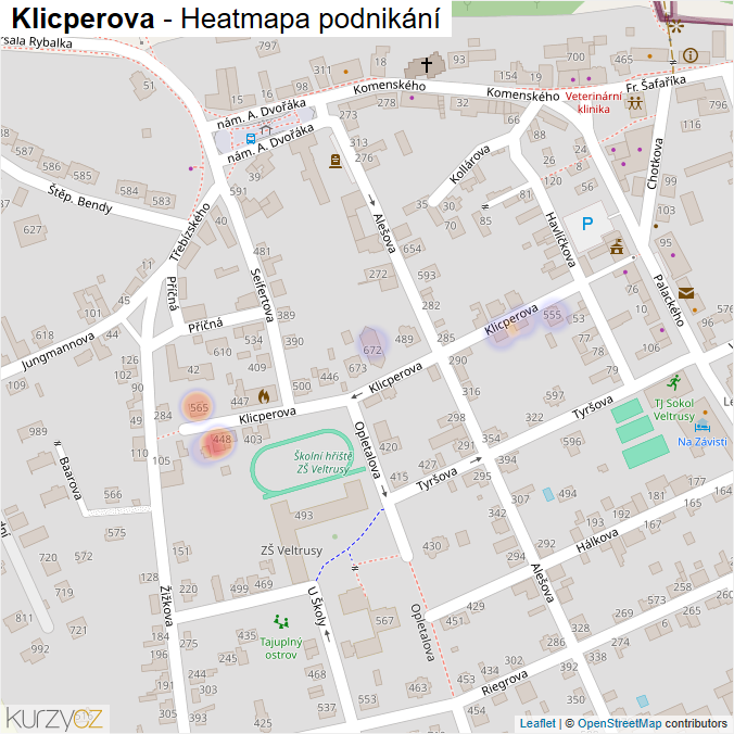 Mapa Klicperova - Firmy v ulici.