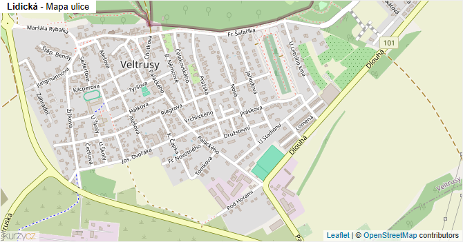 Lidická - mapa ulice