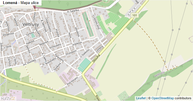 Lomená - mapa ulice