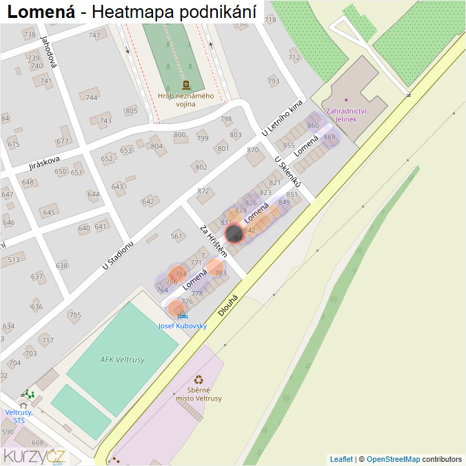 Mapa Lomená - Firmy v ulici.