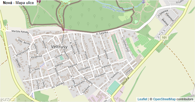Nová - mapa ulice
