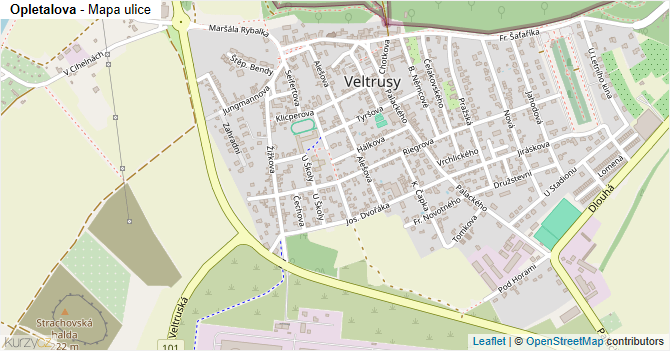 Opletalova - mapa ulice