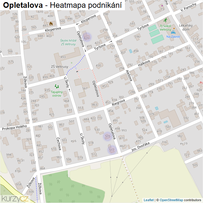 Mapa Opletalova - Firmy v ulici.
