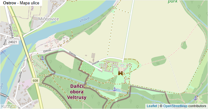Ostrov - mapa ulice