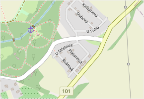 Platanová v obci Veltrusy - mapa ulice