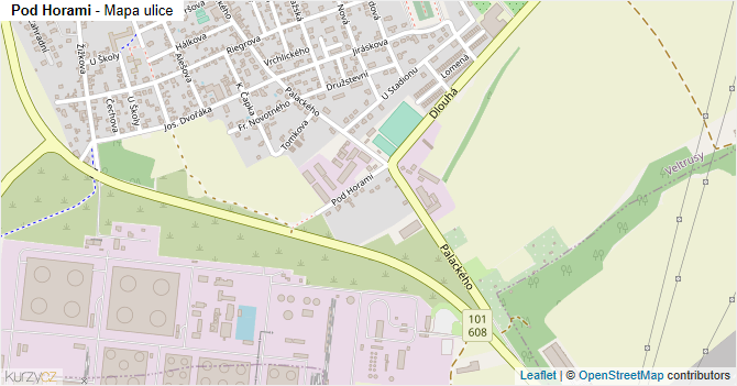 Pod Horami - mapa ulice