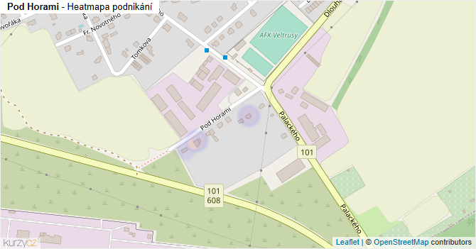 Pod Horami - mapa podnikání
