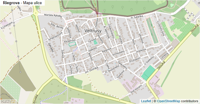 Riegrova - mapa ulice