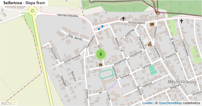 Seifertova - mapa firem