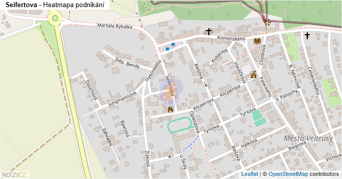 Seifertova - mapa podnikání
