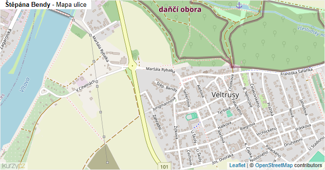 Štěpána Bendy - mapa ulice