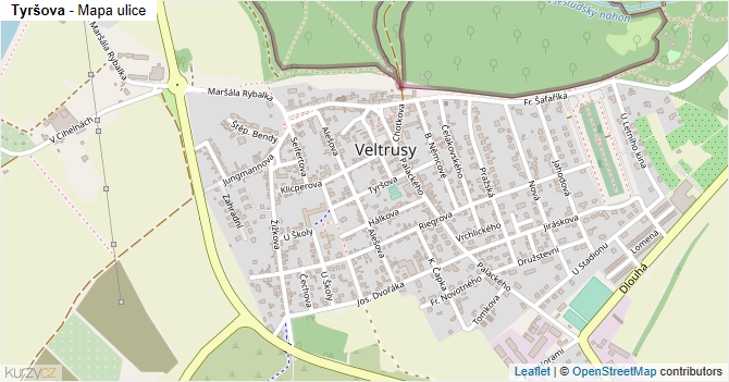 Tyršova - mapa ulice