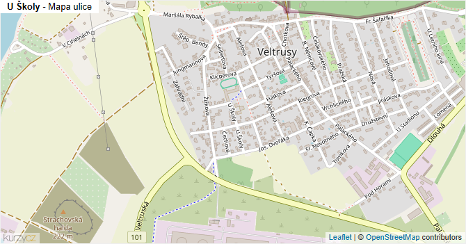 U Školy - mapa ulice