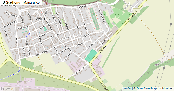 U Stadionu - mapa ulice