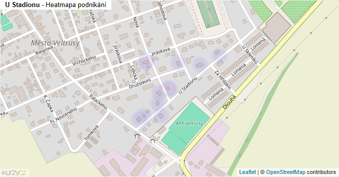 U Stadionu - mapa podnikání