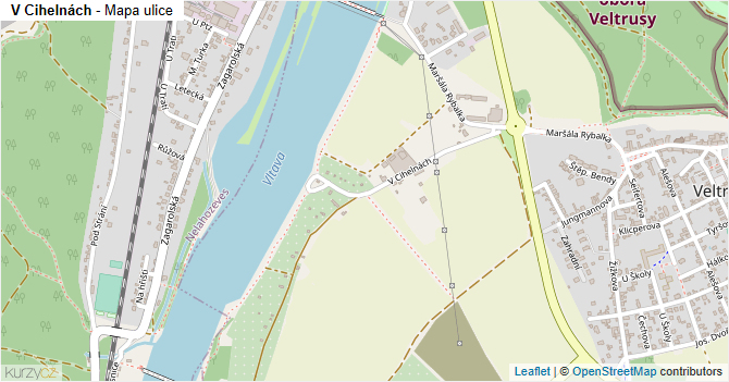 V Cihelnách - mapa ulice