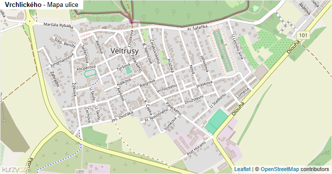 Vrchlického - mapa ulice