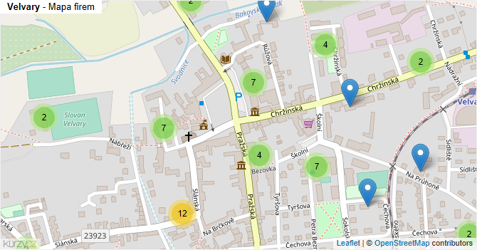 Velvary - mapa firem