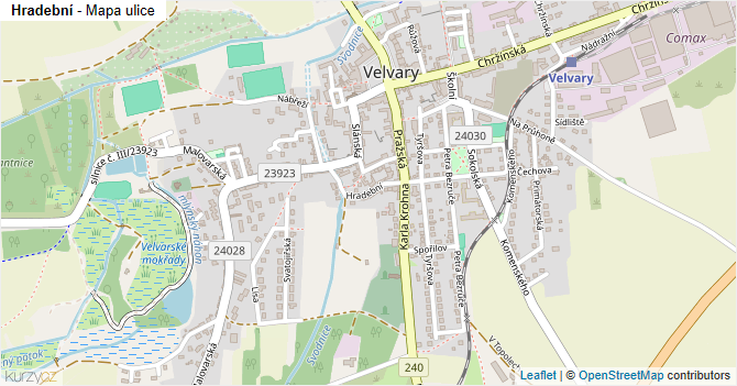 Hradební - mapa ulice