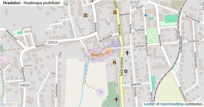Hradební - mapa podnikání