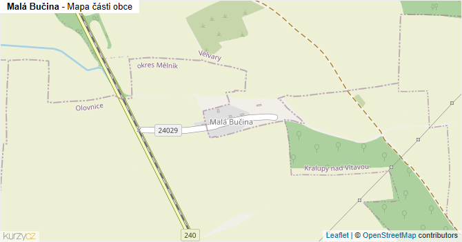 Malá Bučina - mapa části obce