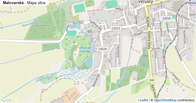 Malovarská - mapa ulice