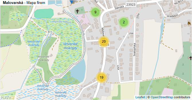 Malovarská - mapa firem