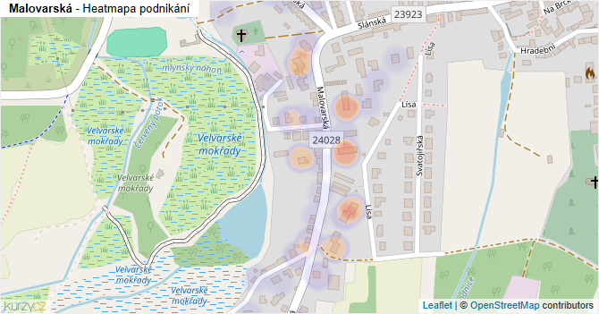 Malovarská - mapa podnikání