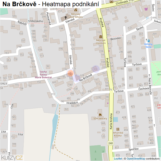 Mapa Na Brčkově - Firmy v ulici.