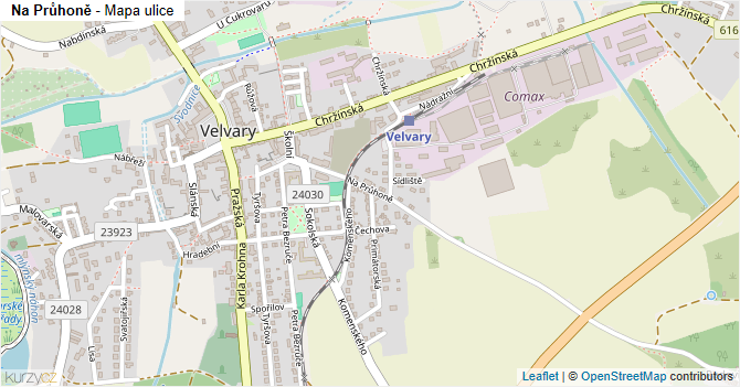 Na Průhoně - mapa ulice