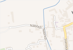 Nábřeží v obci Velvary - mapa ulice