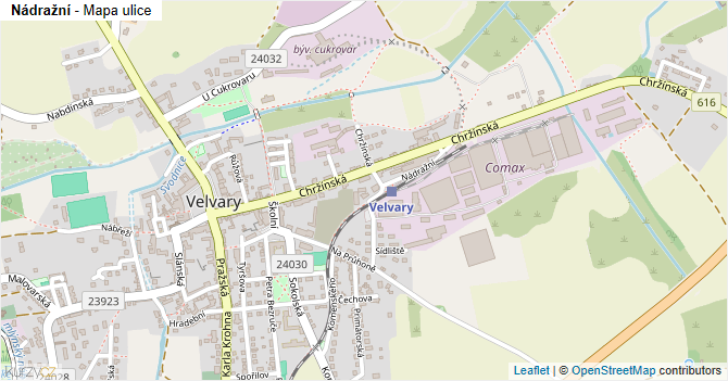 Nádražní - mapa ulice