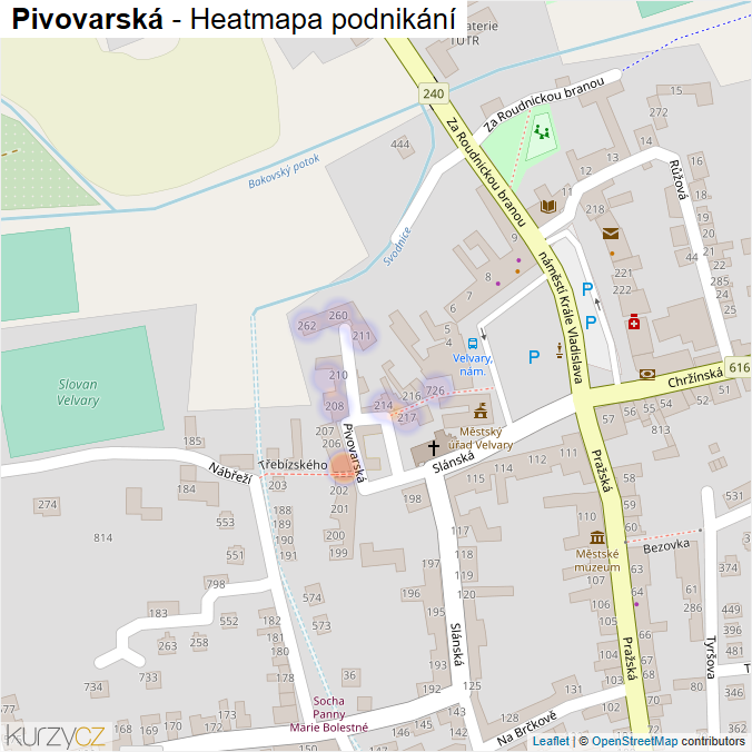 Mapa Pivovarská - Firmy v ulici.