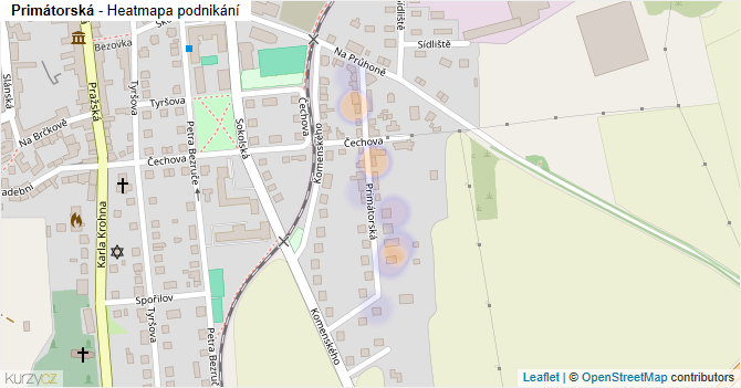 Primátorská - mapa podnikání