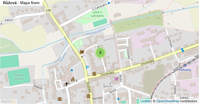 Růžová - mapa firem