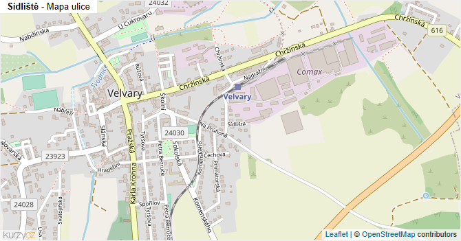 Sídliště - mapa ulice