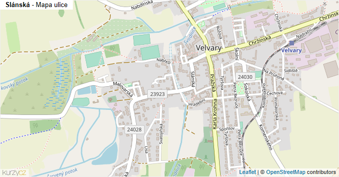 Slánská - mapa ulice