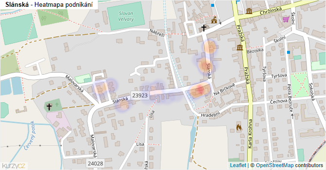 Slánská - mapa podnikání