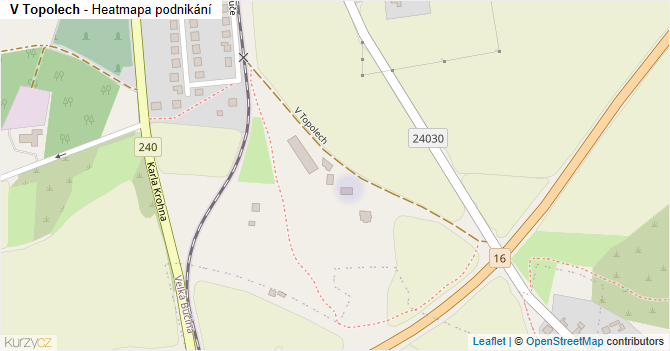 V Topolech - mapa podnikání