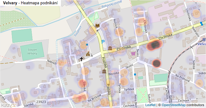 Velvary - mapa podnikání