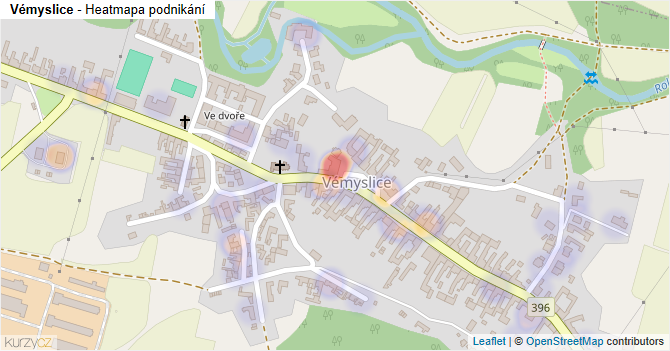 Vémyslice - mapa podnikání