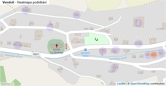 Vendolí - mapa podnikání