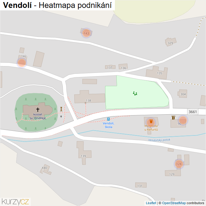 Mapa Vendolí - Firmy v obci.