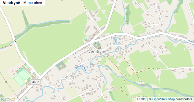 Vendryně - mapa obce