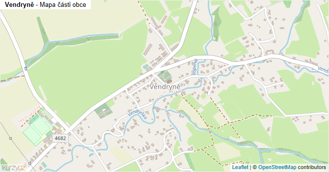 Vendryně - mapa části obce
