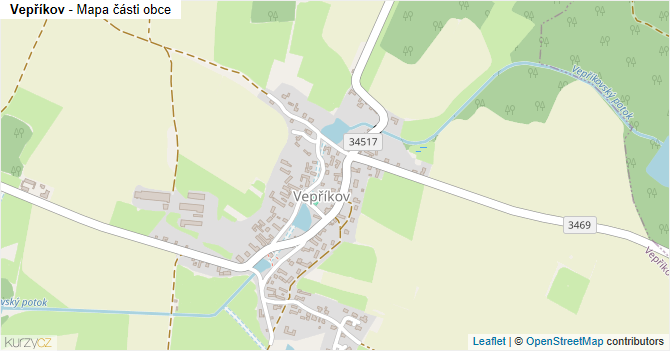 Vepříkov - mapa části obce