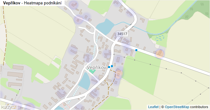 Vepříkov - mapa podnikání