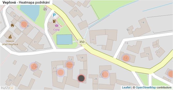 Vepřová - mapa podnikání