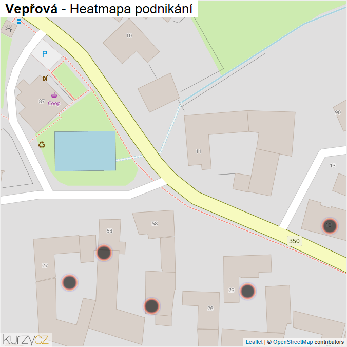 Mapa Vepřová - Firmy v obci.