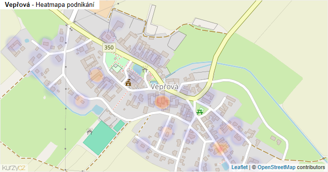 Vepřová - mapa podnikání